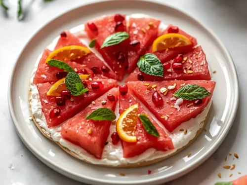 beautiful summer watermelon pizza