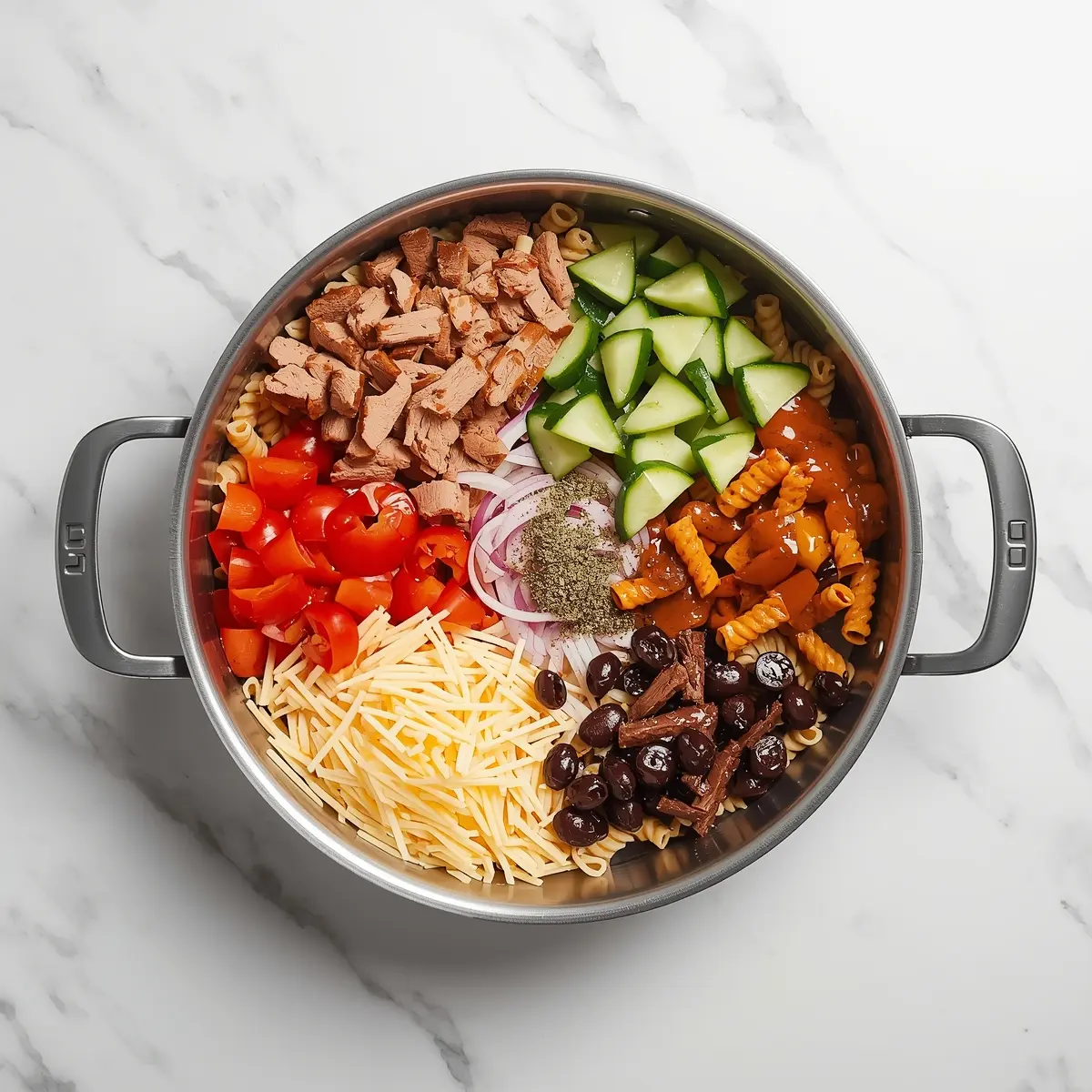 Cooking instructions for elegant BBQ pasta salad summer