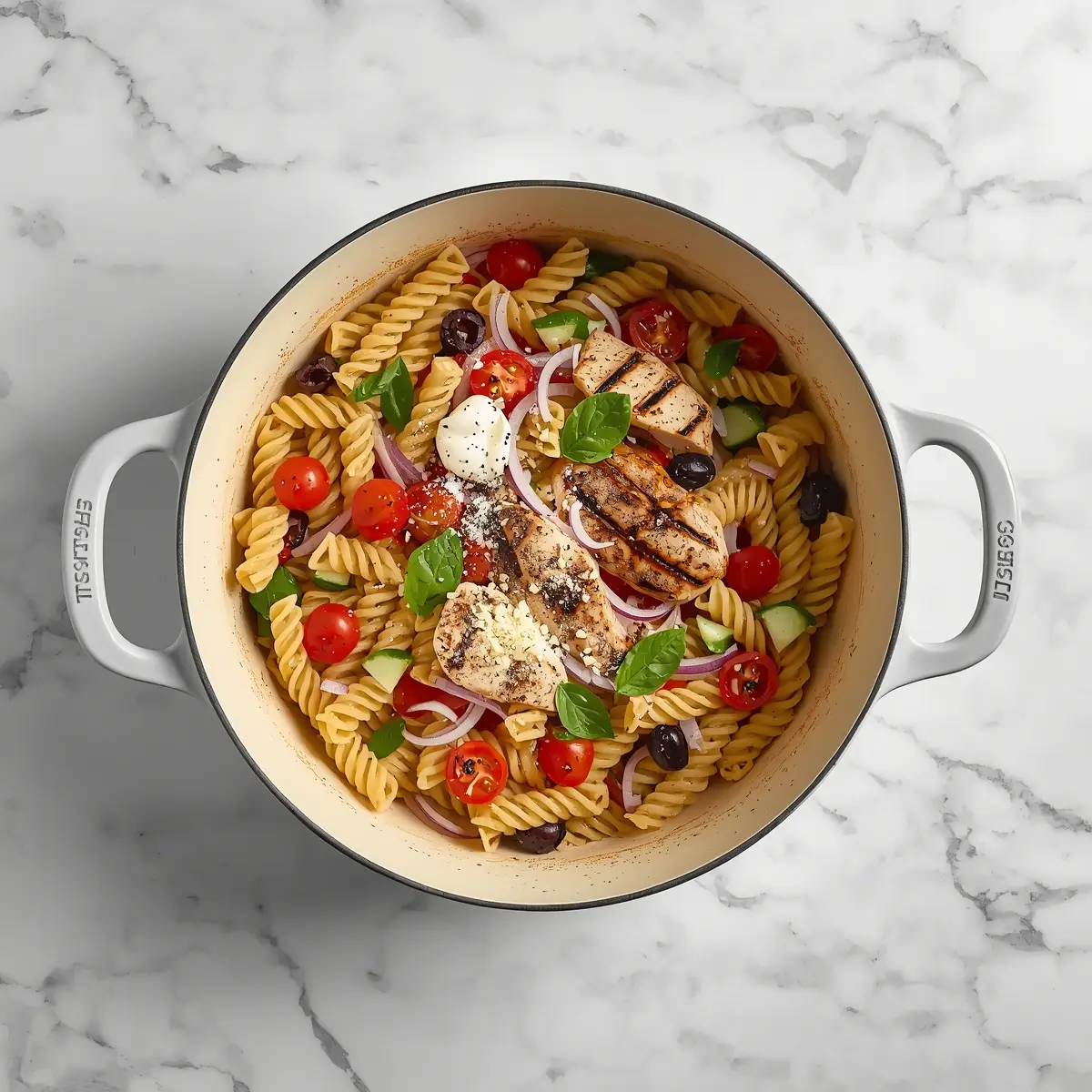 Cooking instructions for elegant Italian pasta salad summer
