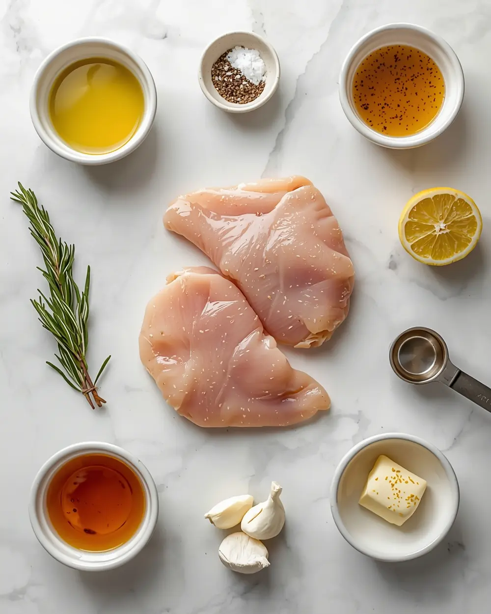Ingredients for elegant baked chicken breast summer