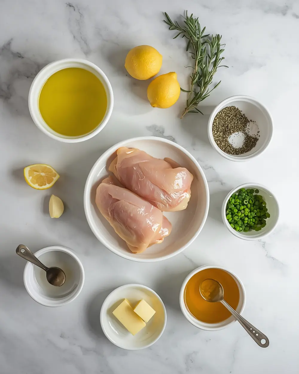 Ingredients for elegant baked lemon herb chicken
