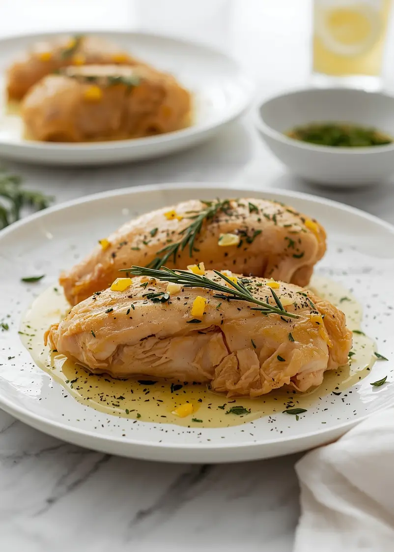 elegant baked lemon herb chicken ready to serve