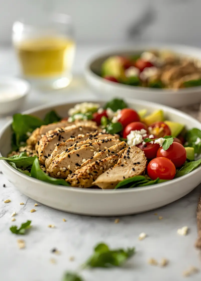 elegant chicken avocado bowl summer ready to serve