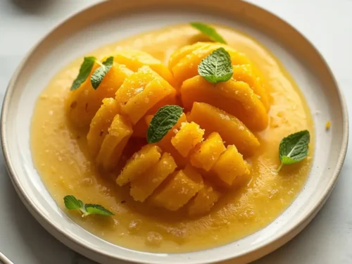 elegant homemade mango sorbet