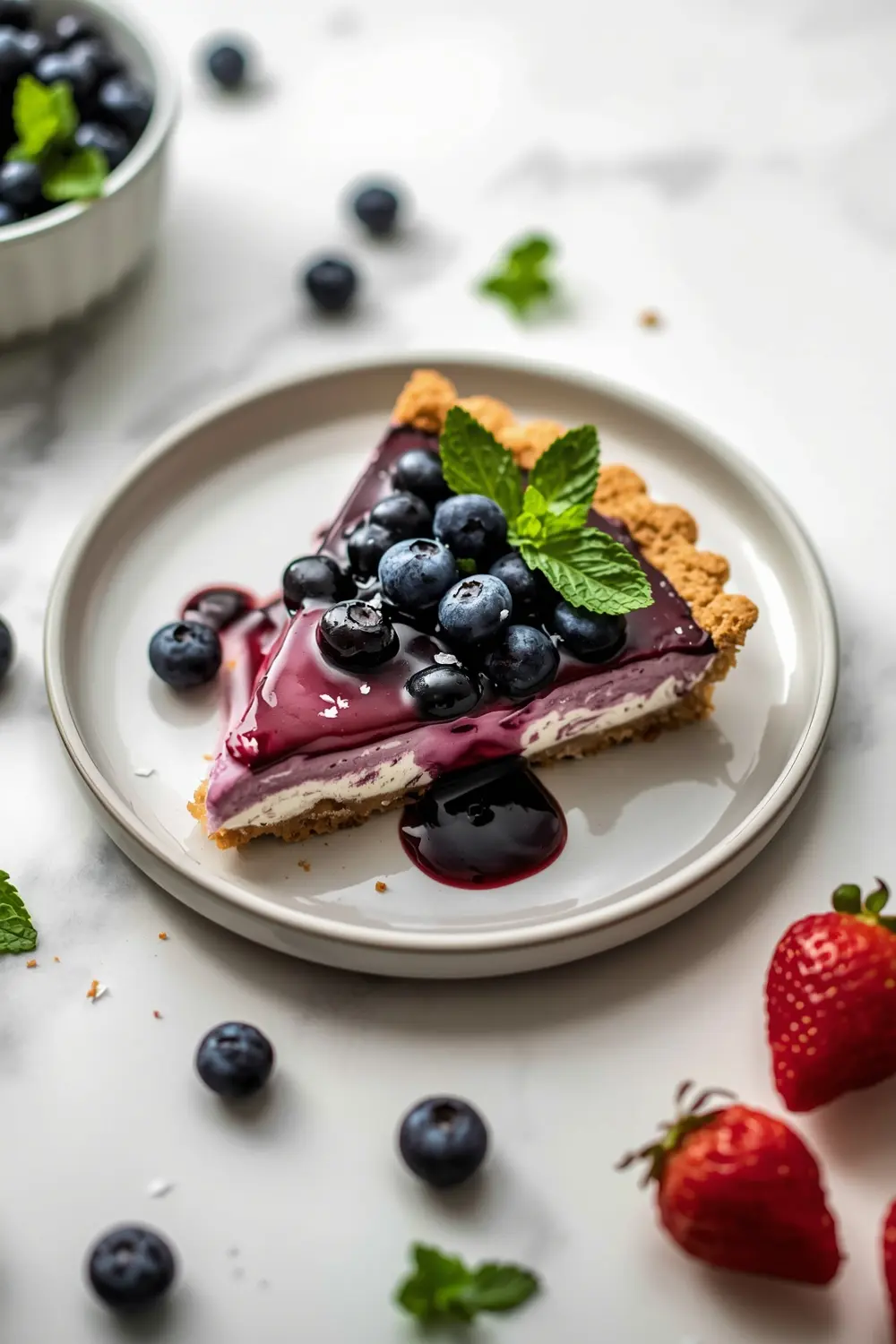 elegant no bake blueberry cream pie