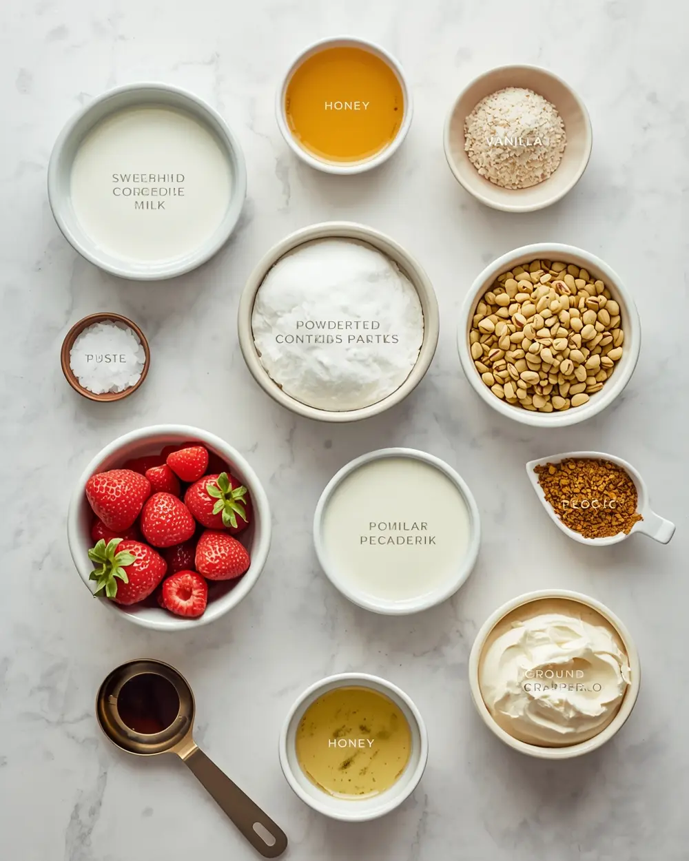 Ingredients for elegant no churn vanilla ice cream