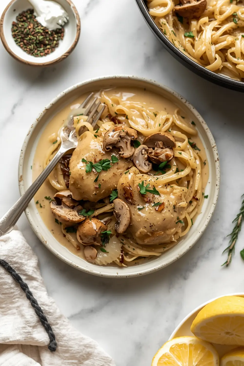 elegant one pan chicken mushroom