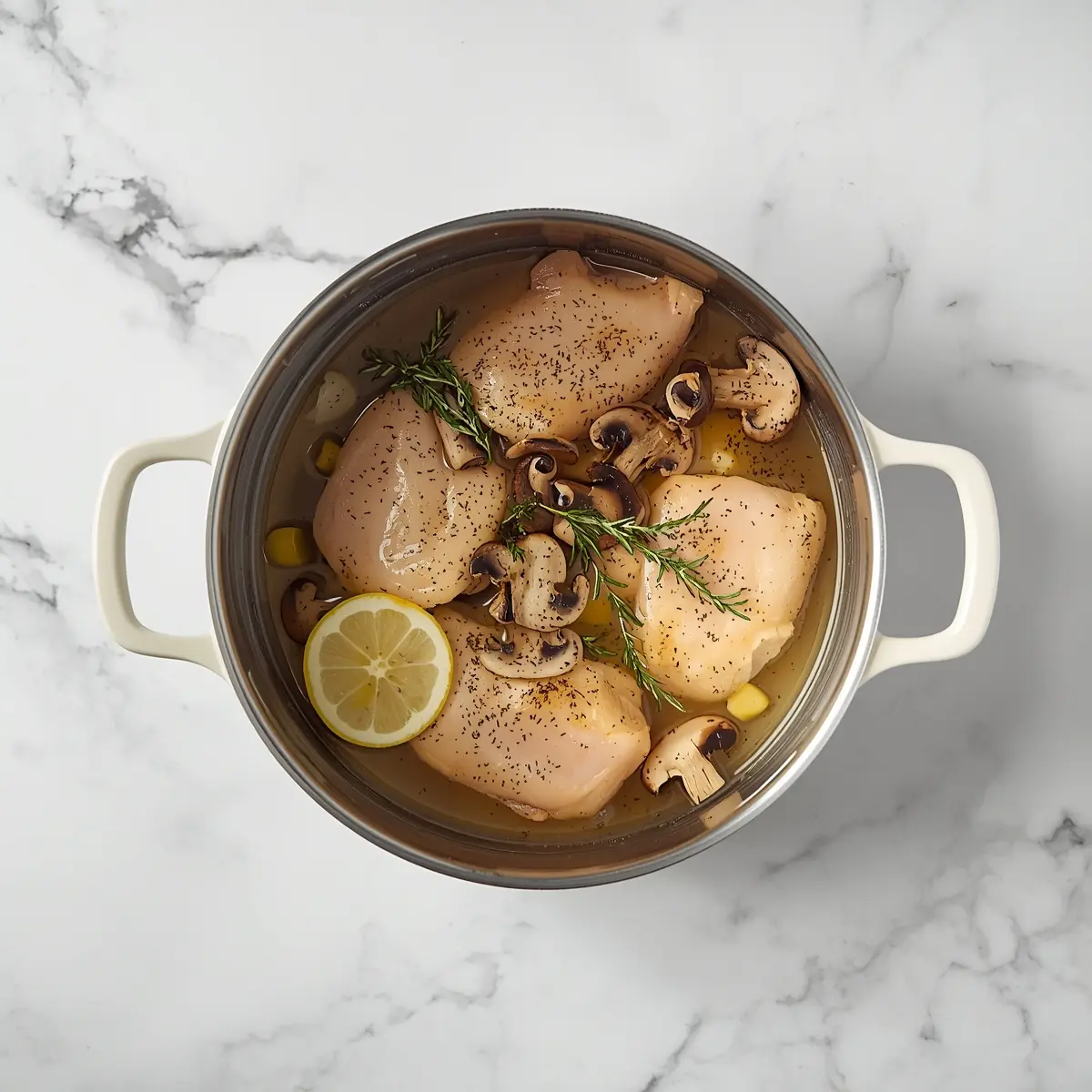 Cooking instructions for elegant one pan chicken mushroom