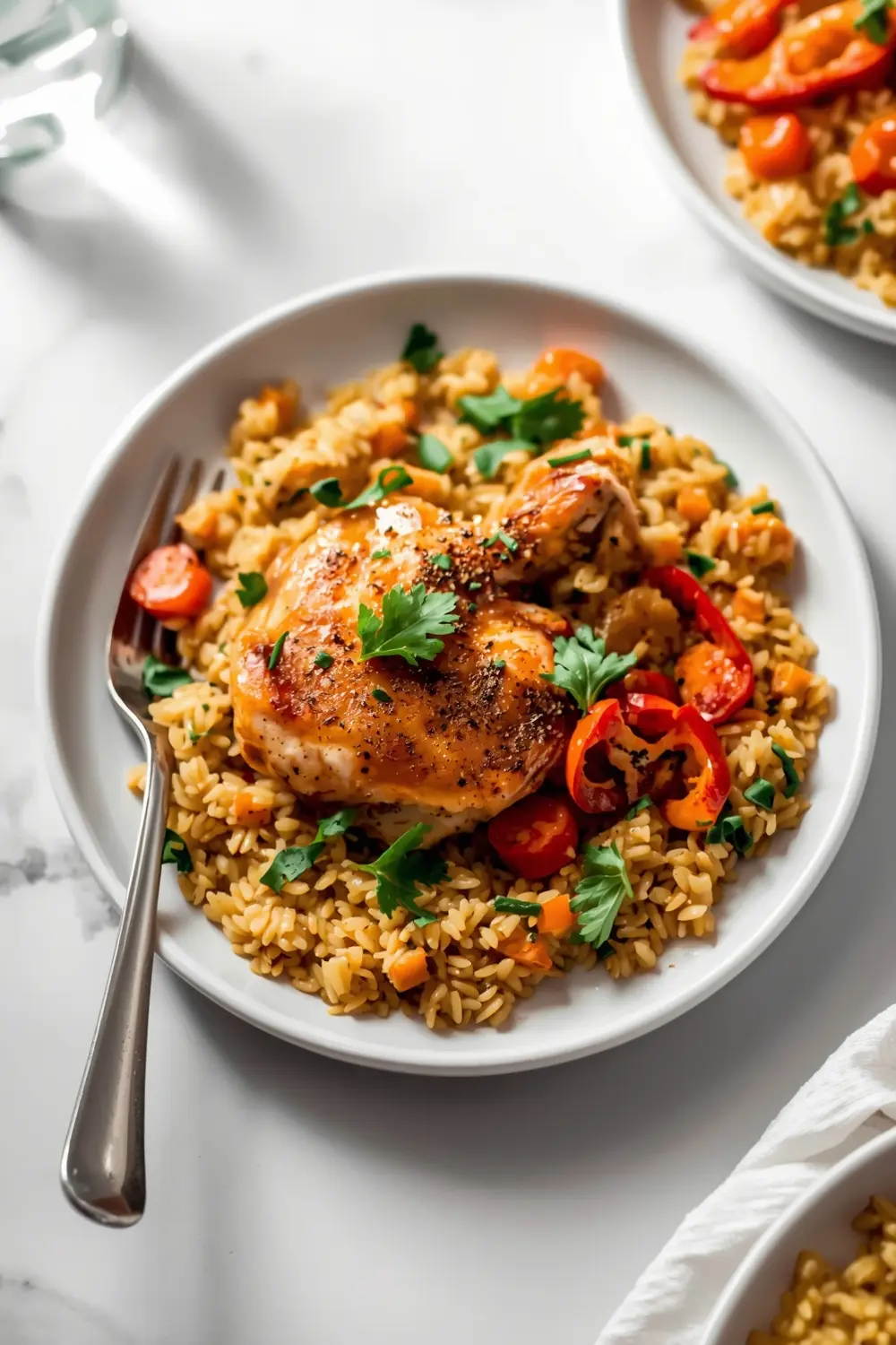 elegant one pan chicken rice summer