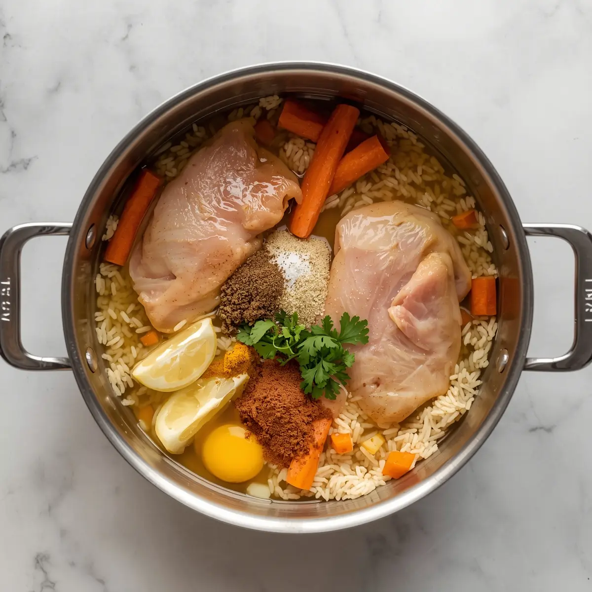 Cooking instructions for elegant one pan chicken rice summer