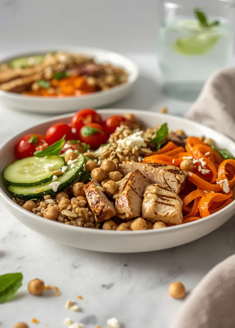 elegant summer Buddha bowl ready to serve