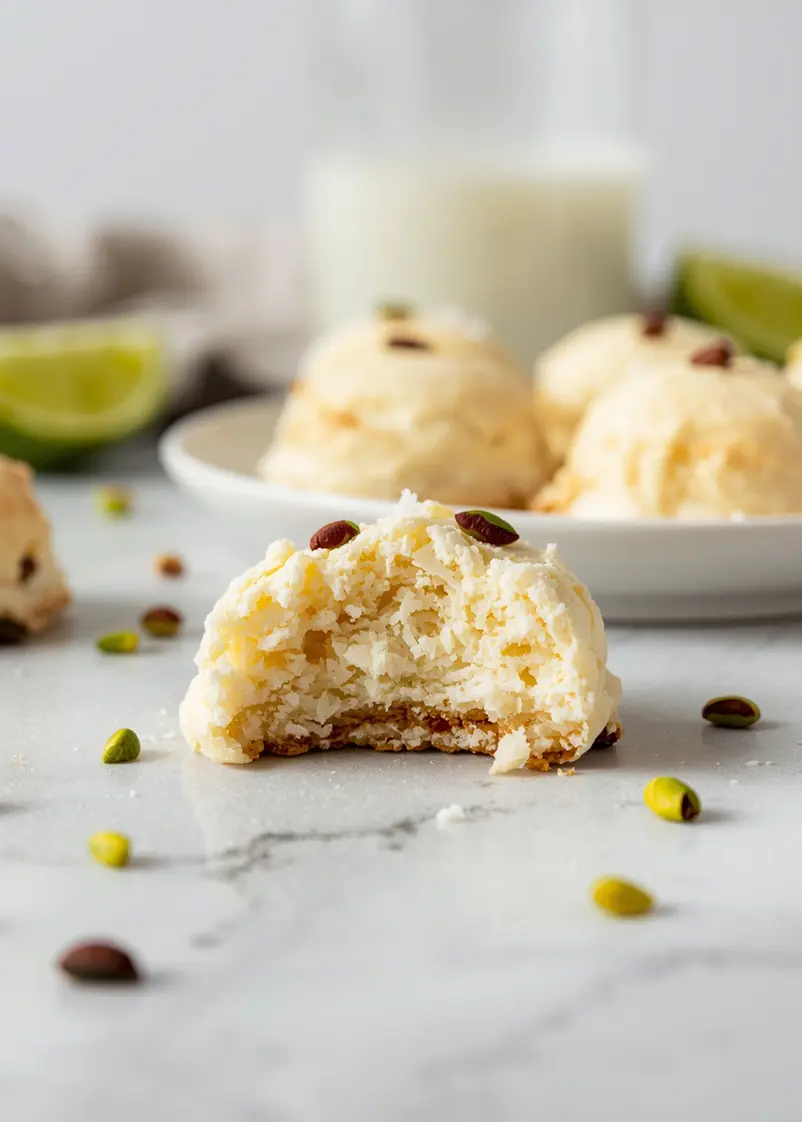 elegant summer coconut macaroons ready to serve