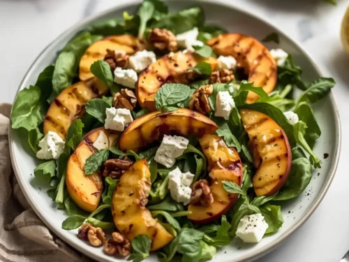 elegant summer grilled peach salad