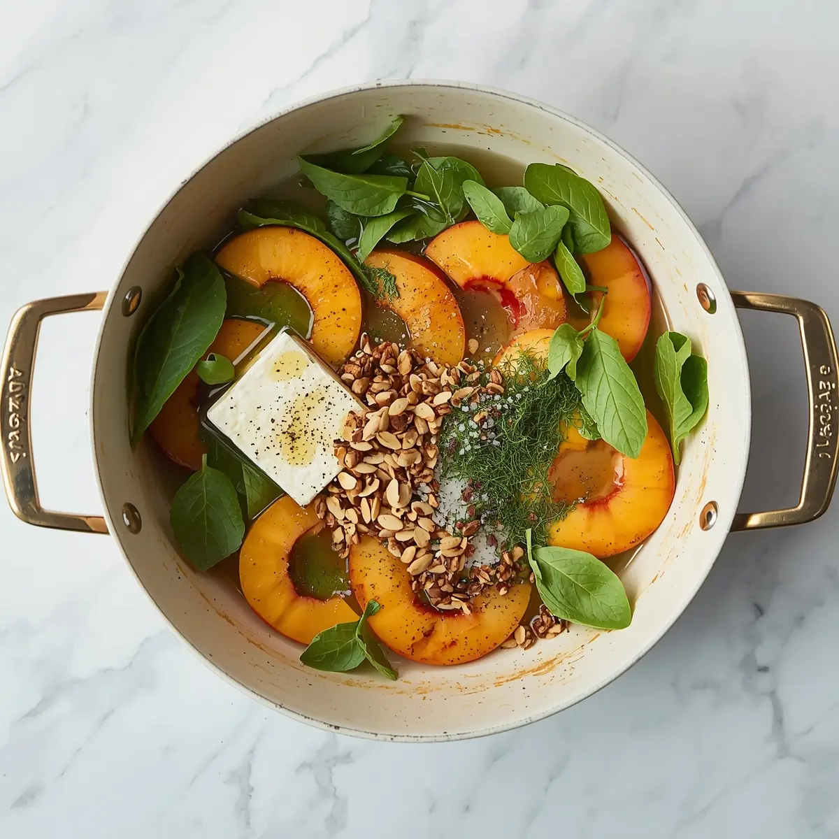 Cooking instructions for elegant summer grilled peach salad