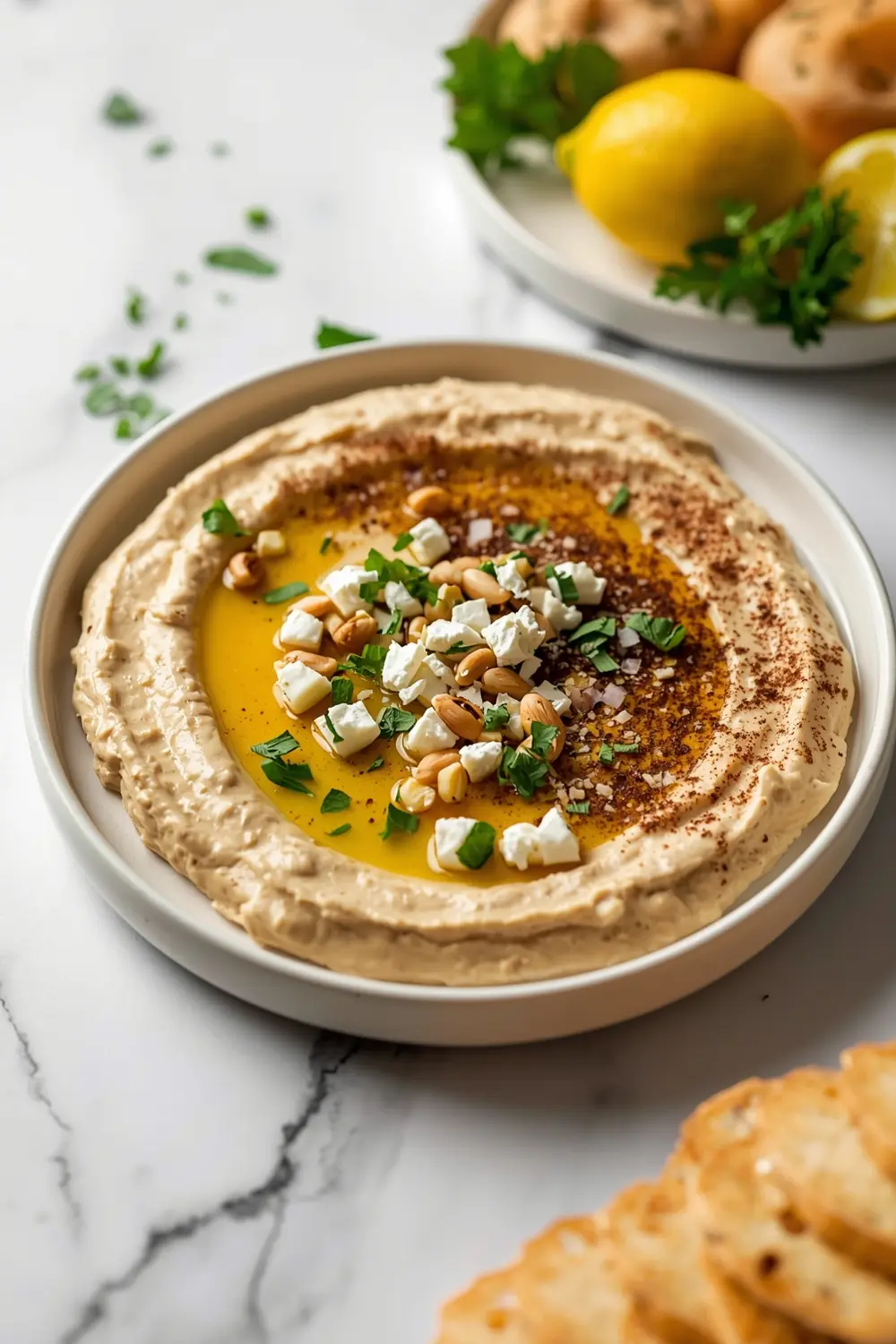 elegant summer hummus