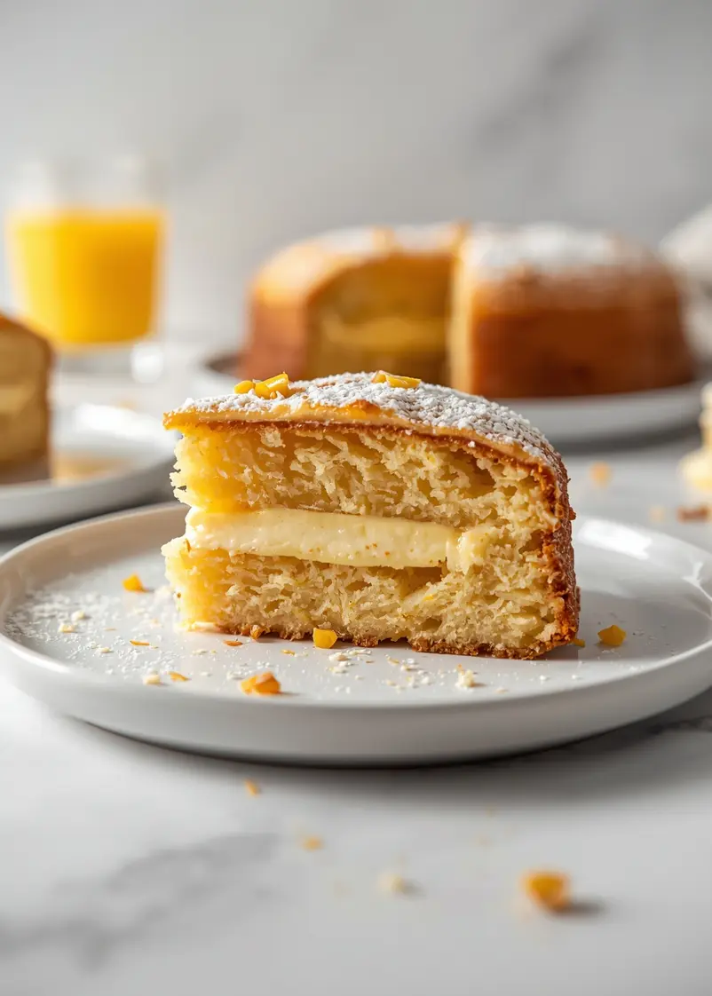 elegant summer mango cake ready to serve