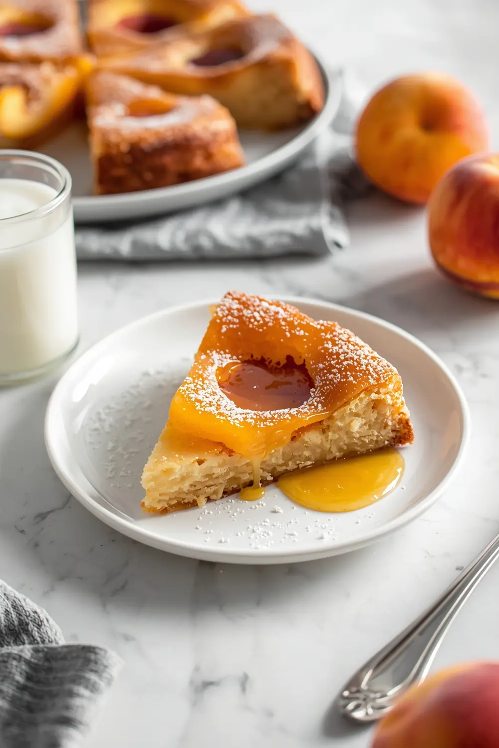 elegant summer peach upside down cake