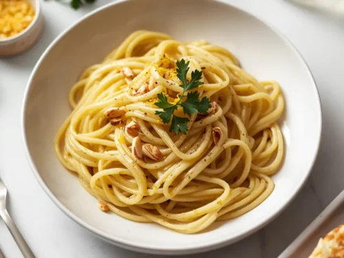 elegant summer spaghetti aglio olio