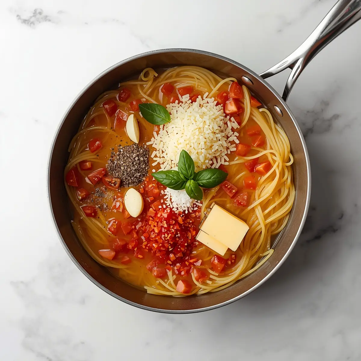 Cooking instructions for elegant summer tomato basil pasta