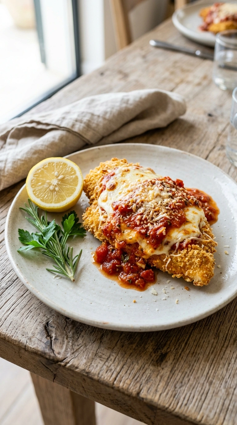 Elegant Chicken Parmesan for a Beautiful Classic Italian Summer Dinner