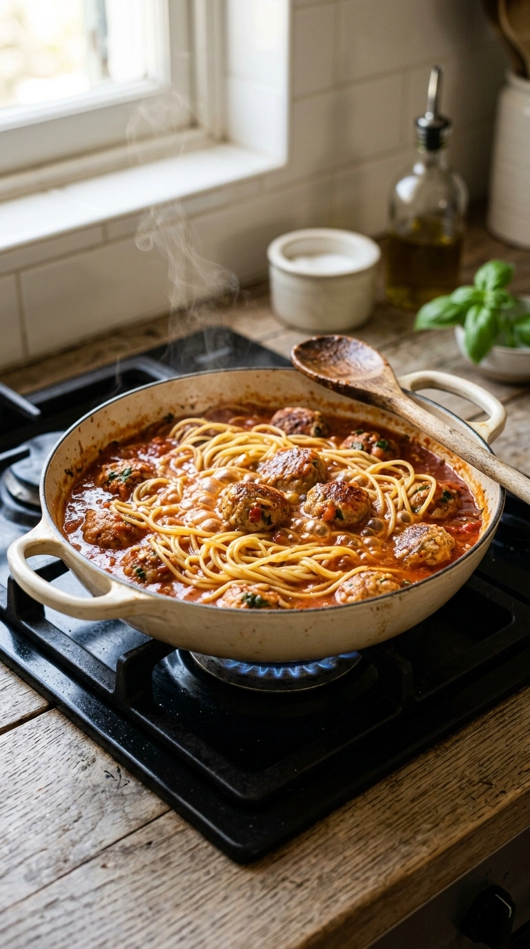 Cooking instructions for beautiful spaghetti turkey meatballs