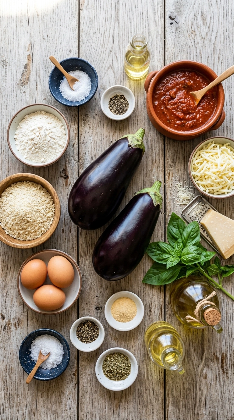 Ingredients for stunning eggplant parmesan elegant