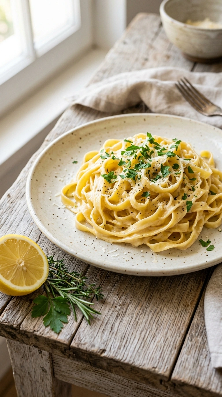 Beautiful Fettuccine Alfredo for an Elegant Creamy Italian Dinner