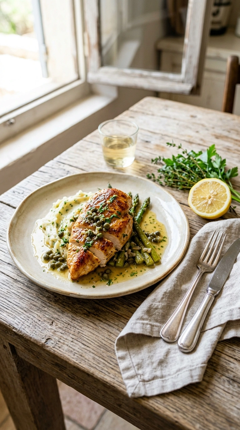 beautiful chicken piccata elegant ready to serve
