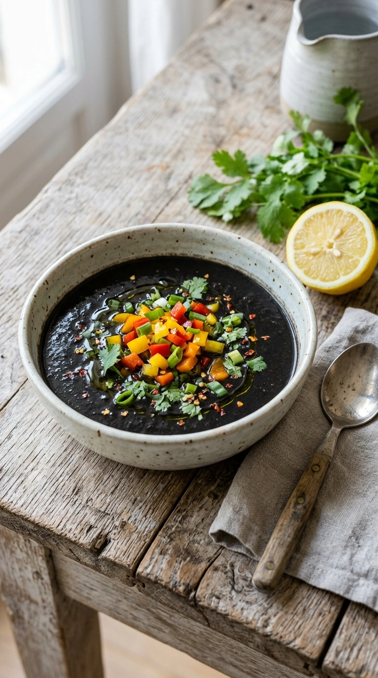 Elegant Summer Black Bean Soup for a Beautiful Hearty Meatless Dinner