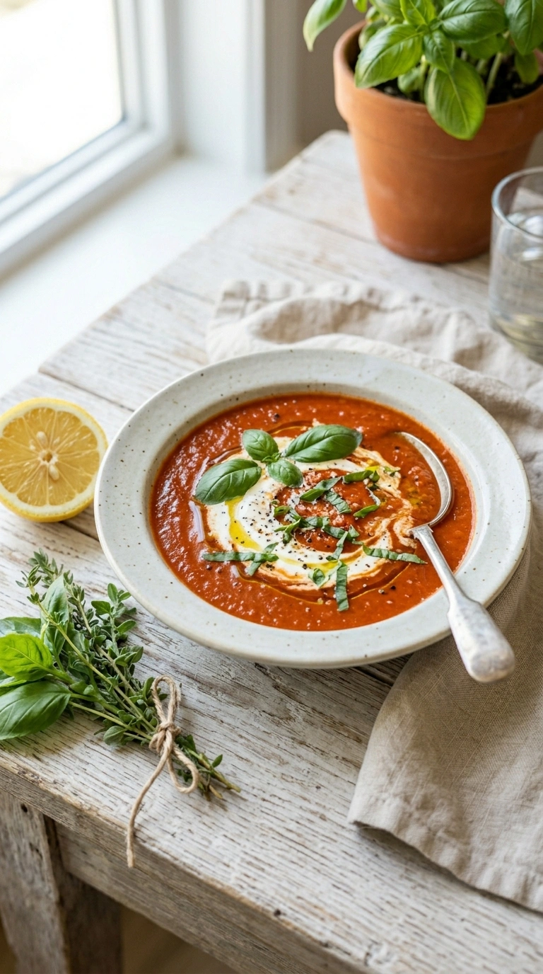 Stunning Summer Roasted Tomato Soup for an Elegant Fresh Summer Dinner