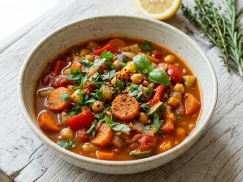 Beautiful Summer Vegetable Stew for an Elegant Meatless Summer Dinner
