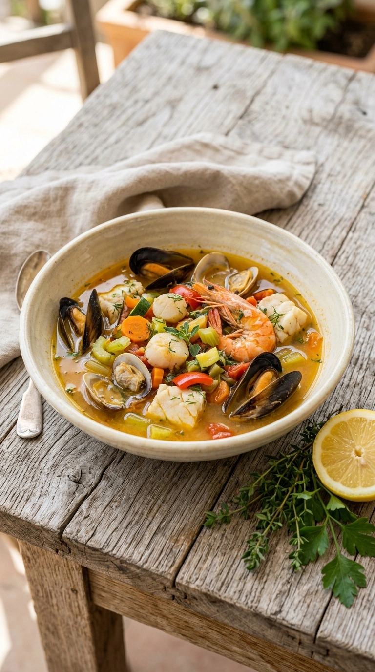 Beautiful Summer Seafood Stew for an Elegant Light Summer Dinner
