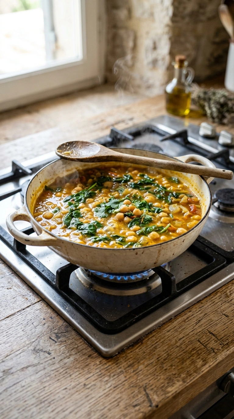 Cooking instructions for elegant summer chickpea stew