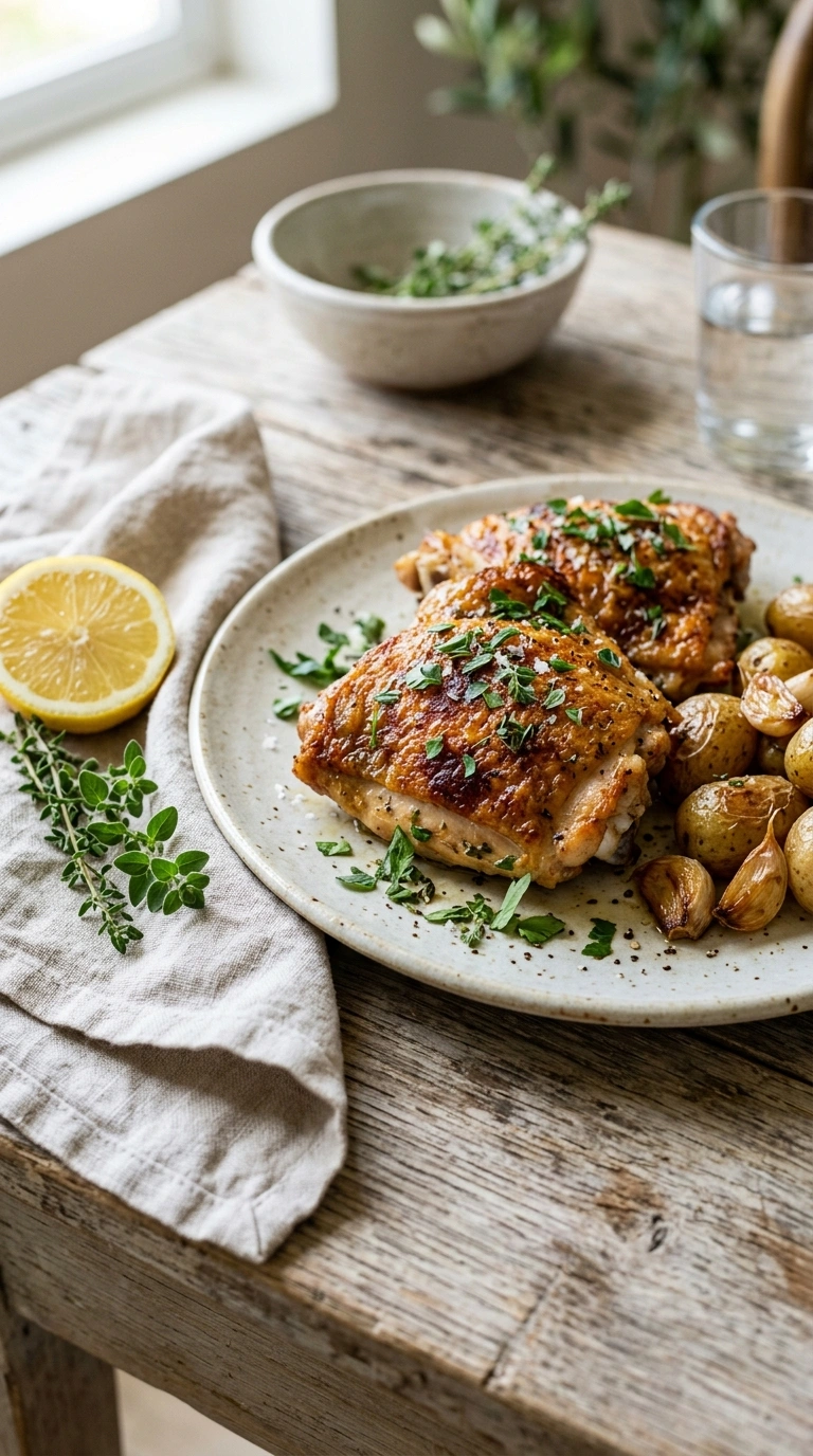 beautiful air fryer chicken thighs ready to serve