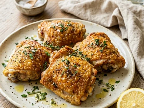 Beautiful Air Fryer Chicken Thighs for an Elegant Crispy Summer Dinner