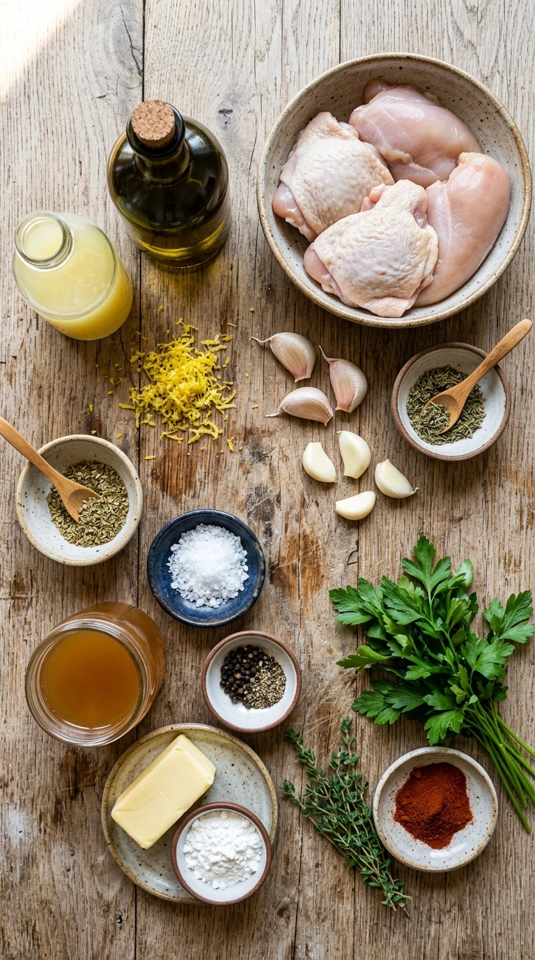 Ingredients for stunning air fryer lemon chicken
