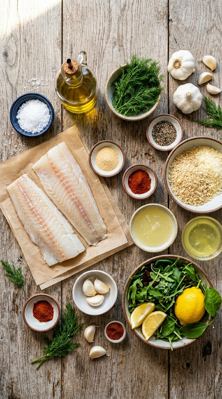 Ingredients for elegant air fryer cod