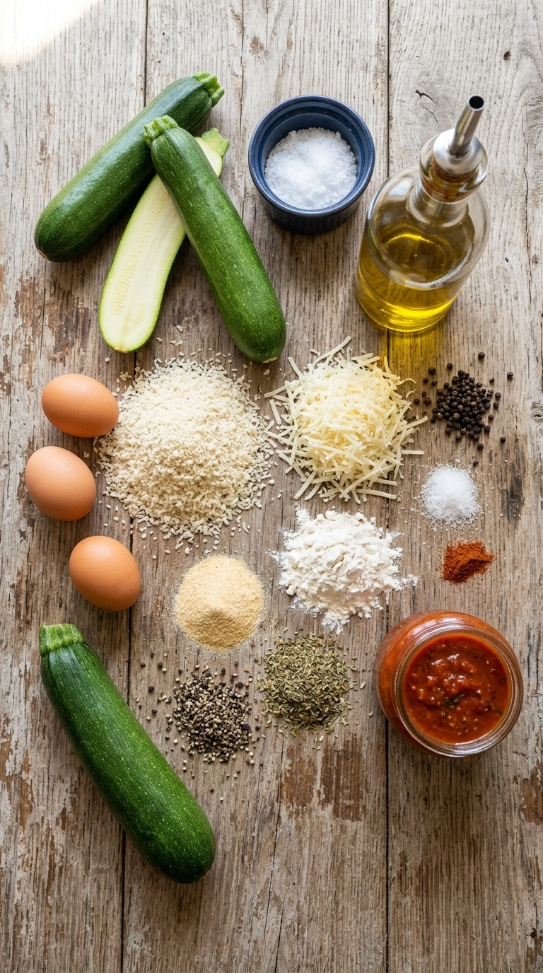 Ingredients for stunning air fryer zucchini fries