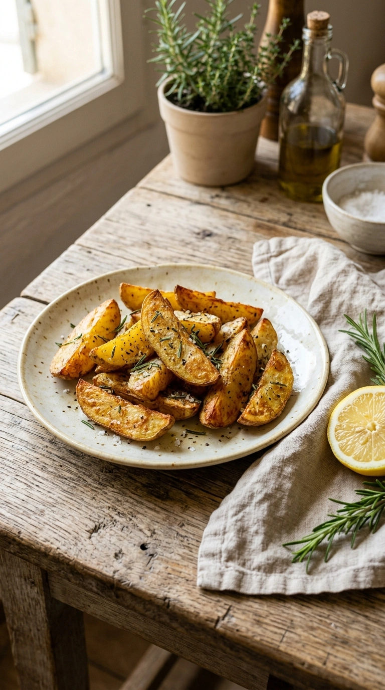 stunning air fryer potato wedges ready to serve
