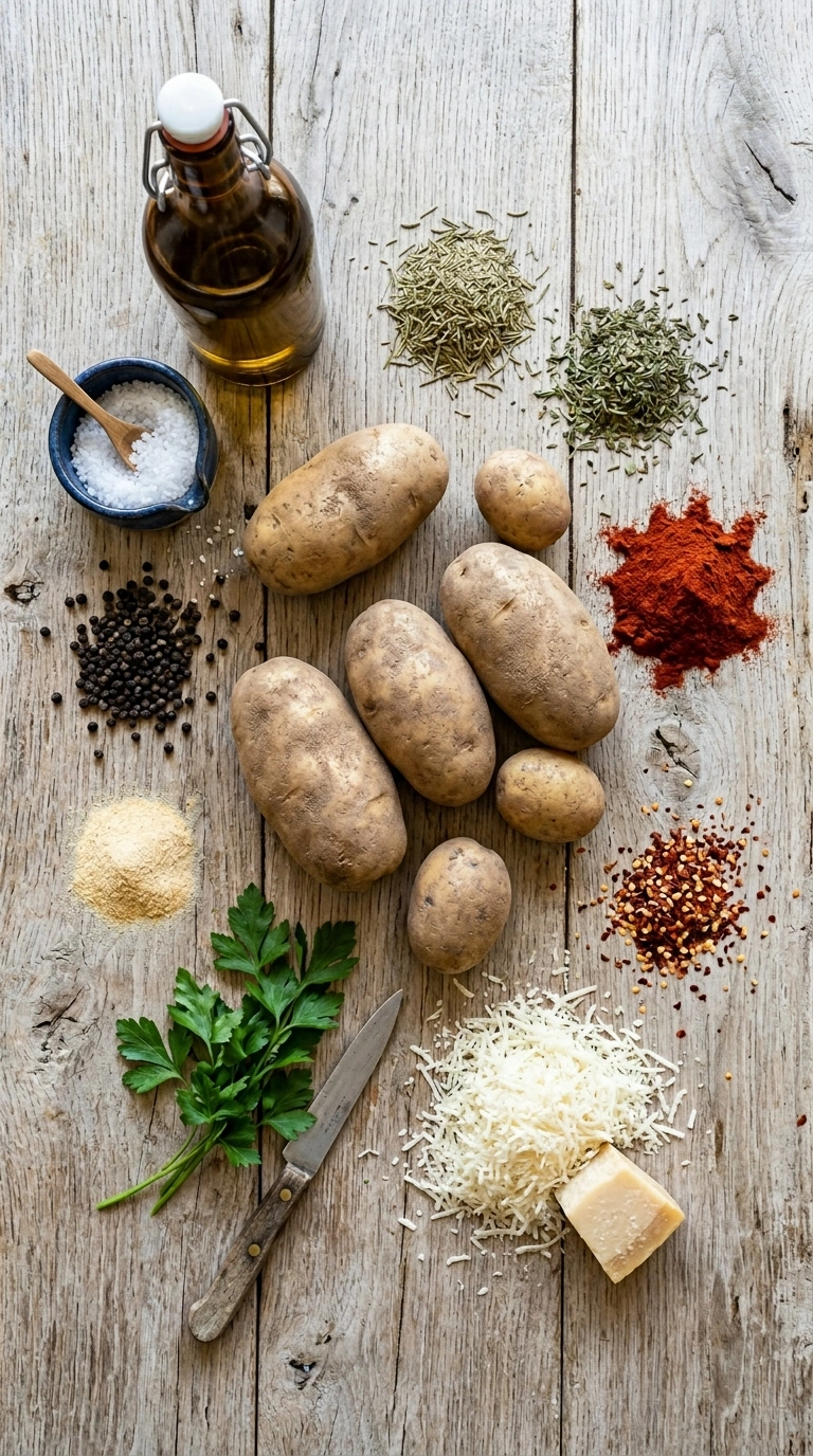 Ingredients for stunning air fryer potato wedges