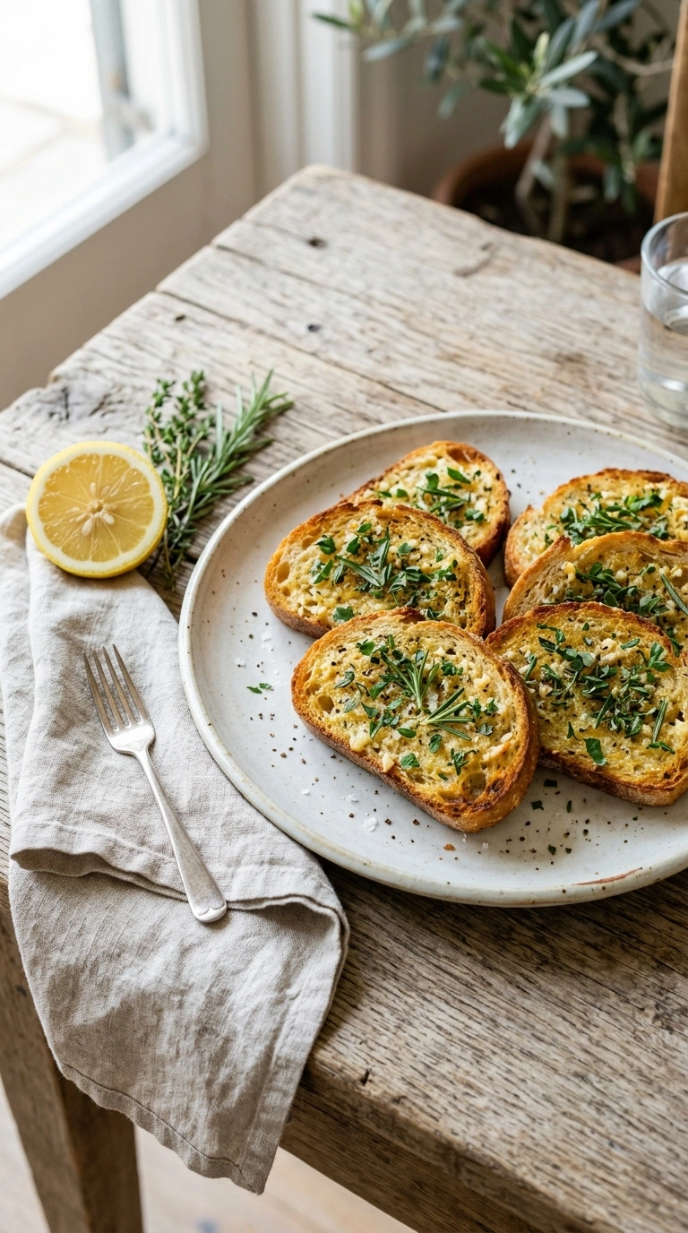 beautiful air fryer garlic bread ready to serve