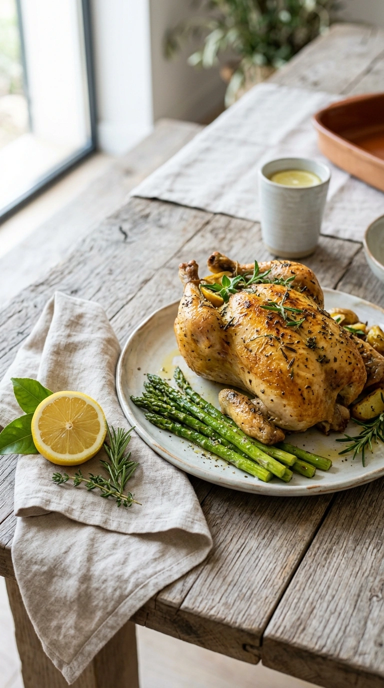 beautiful sheet pan lemon herb chicken ready to serve