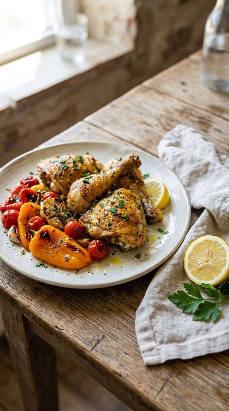 stunning sheet pan harissa chicken ready to serve