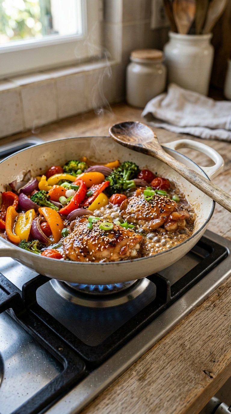 Cooking instructions for elegant sheet pan teriyaki chicken