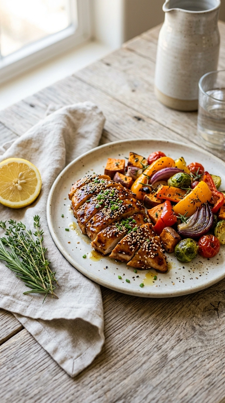 elegant sheet pan teriyaki chicken ready to serve
