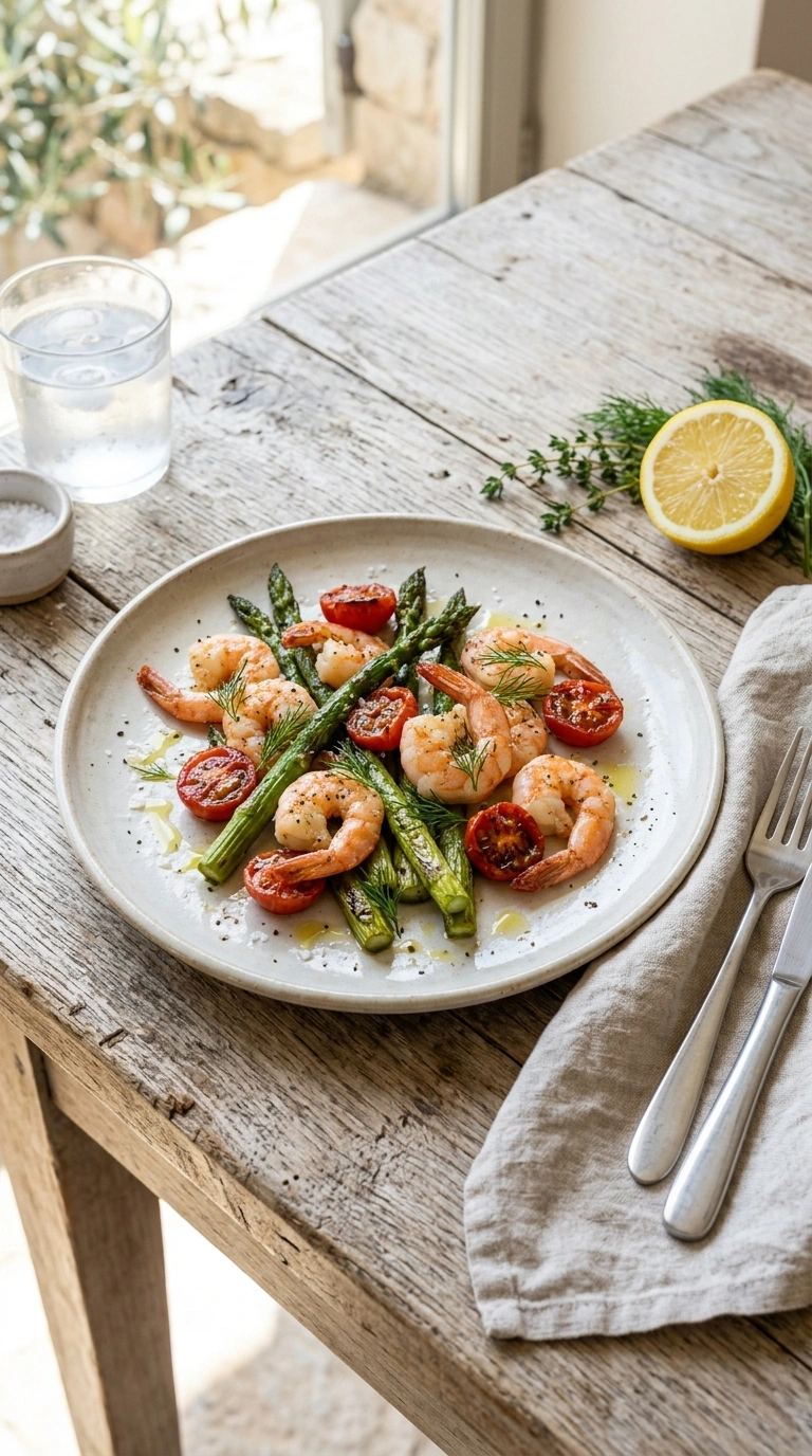 stunning sheet pan garlic shrimp ready to serve