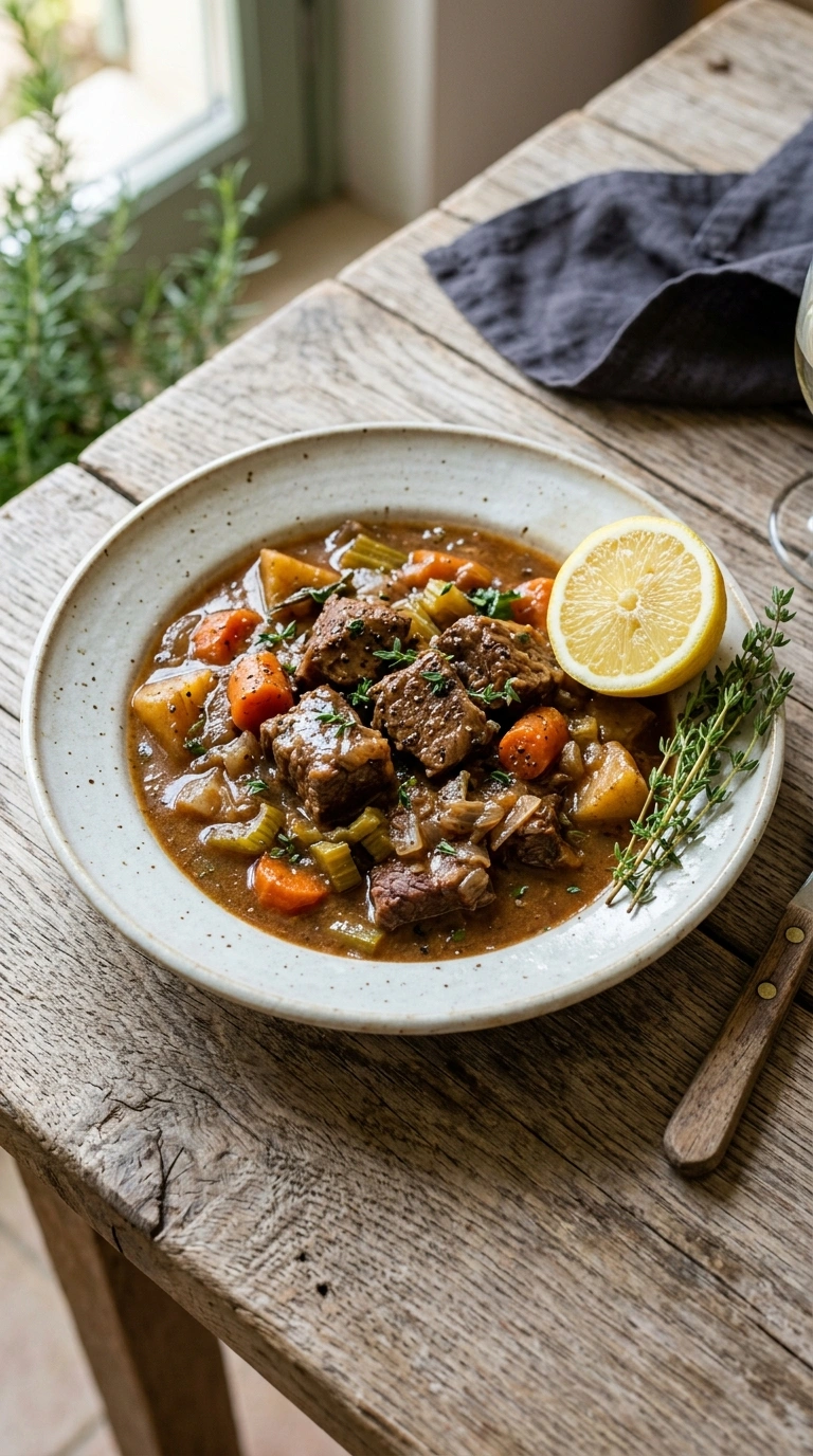 Beautiful Slow Cooker Beef Stew for an Elegant Hearty Comfort Dinner