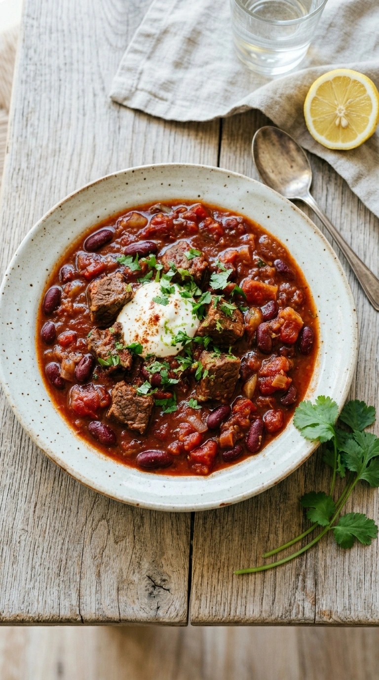 Stunning Slow Cooker Beef Chili for an Elegant Hearty Comfort Dinner