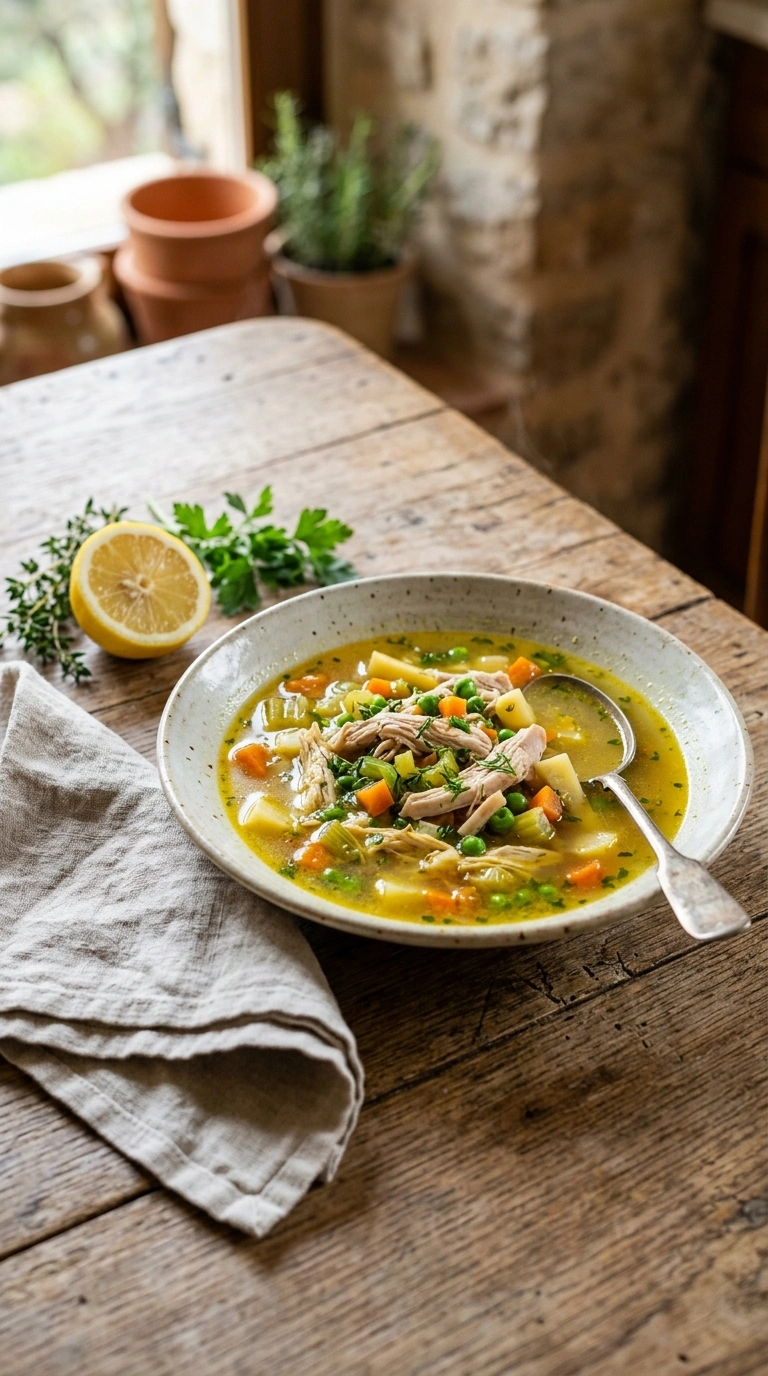 elegant slow cooker chicken soup ready to serve