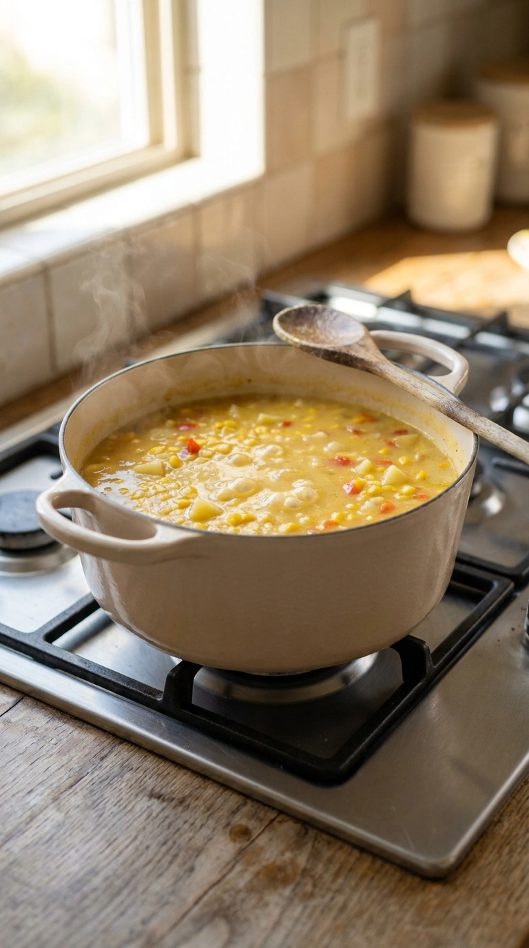 Cooking instructions for stunning slow cooker corn chowder